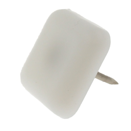25mm White Plastic Nail In Pads For Furniture, Tables & Chair Legs